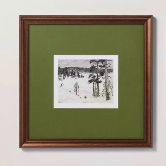 Hearth & Hand with Magnolia Countryside Skier Framed Christmas Wall Art - Picture 6 of 8